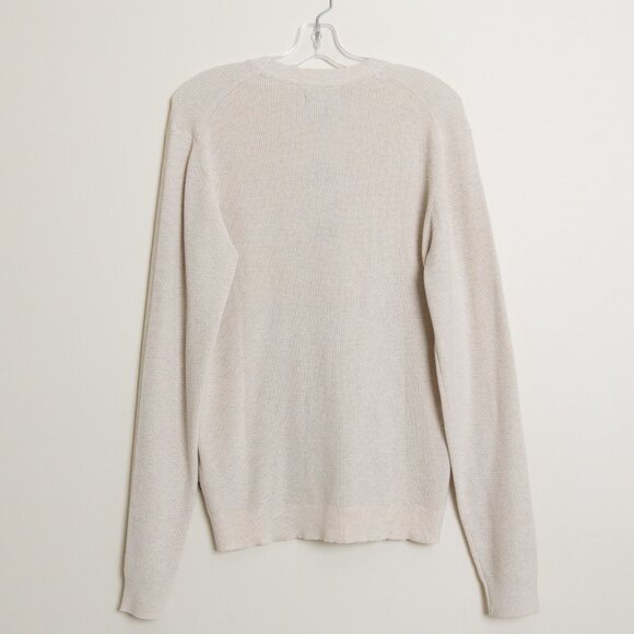 Matinique Malagoon Crewneck Sweater Mens Medium Oyster Gray Melange Cotton Cream - Picture 4 of 15